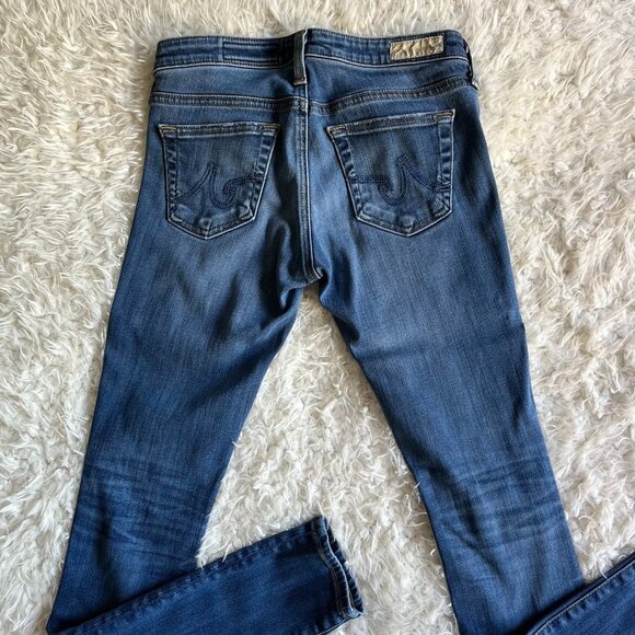 AG Adriano Goldschmied Skinny Ripped Jeans Blue Light Wash Size 24R. EUC - Picture 4 of 6